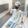 Children's basketball uniforms 2025 Summer New style Children's short-sleeved T-shirt set, boys' quick-drying clothes, small children's sportswear details Picture